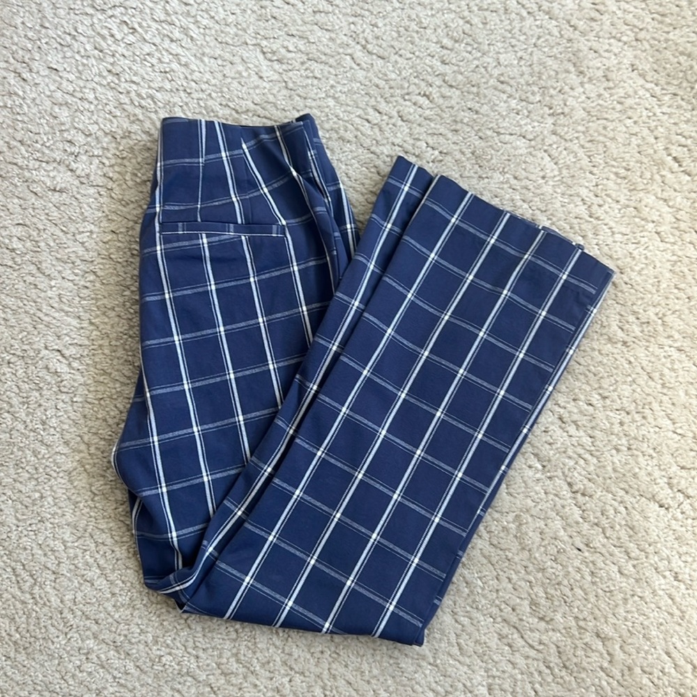 A New Day Blue Plaid Bi-Stretch Skinny Pants - 2